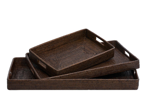 Tea Trays With Handles - Set of 3